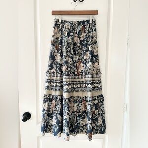 Sienna Sky Navy Floral Maxi Skirt